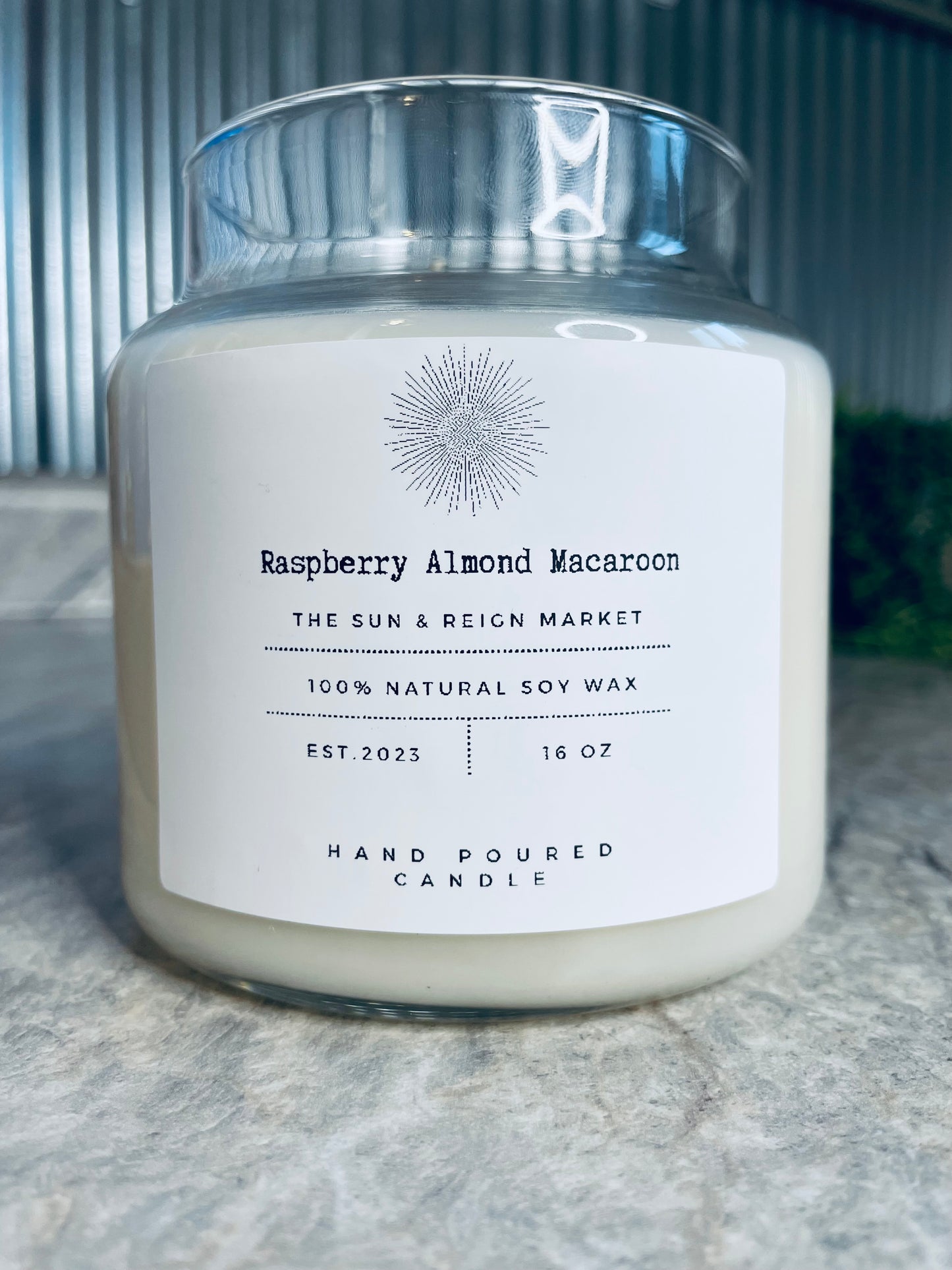 Raspberry Almond Macaroon Soy Wax Candle