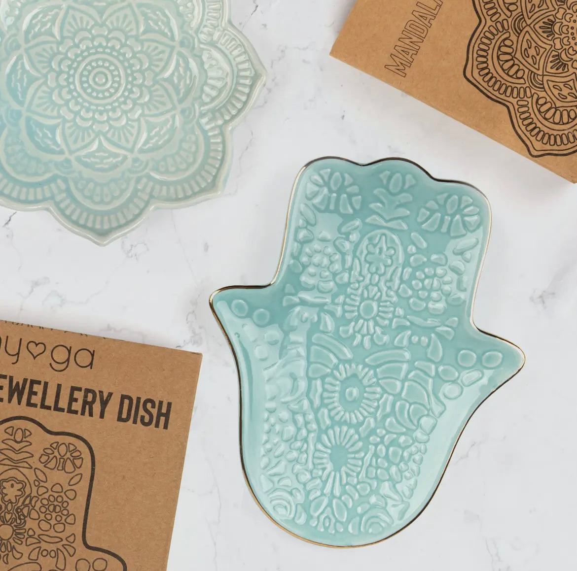 Hamsa Symbol Ceramic Multi Purpose Tray