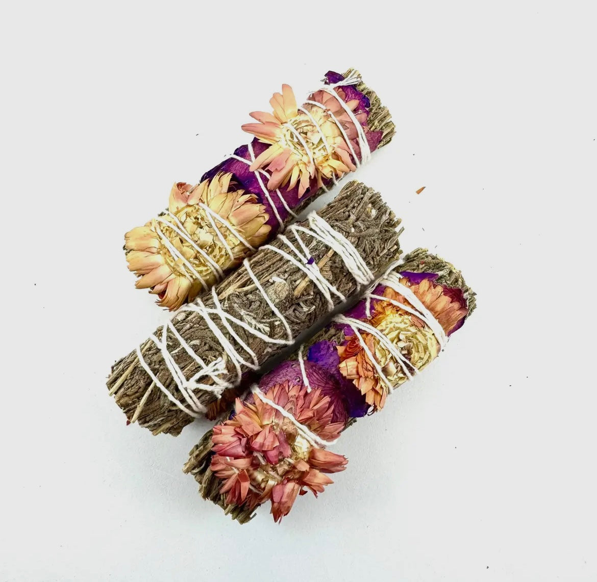 Purple Lavender Haze + wildflowers & rose petals smudge wands