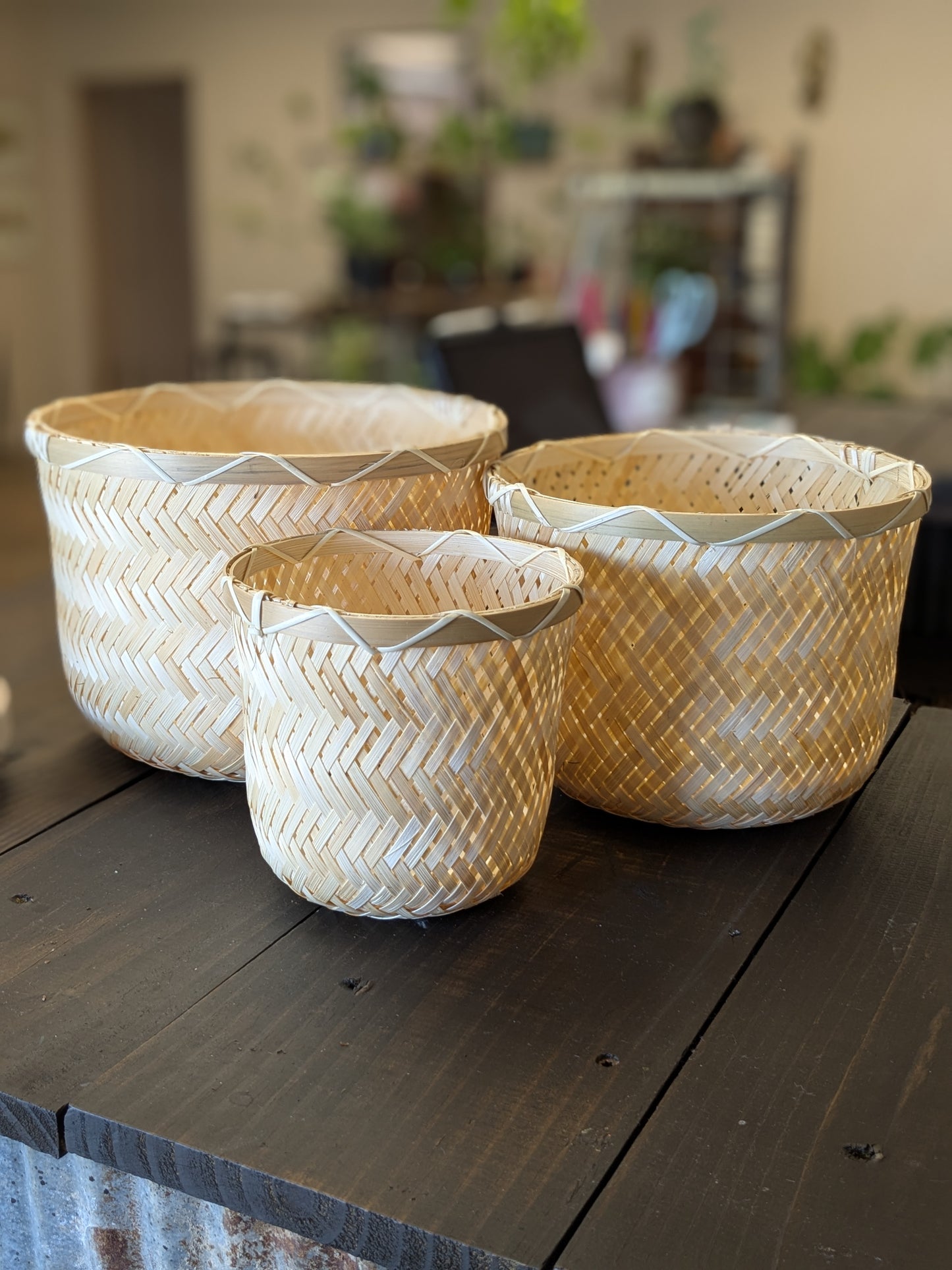 Bamboo Pot Covers (set of 3 )