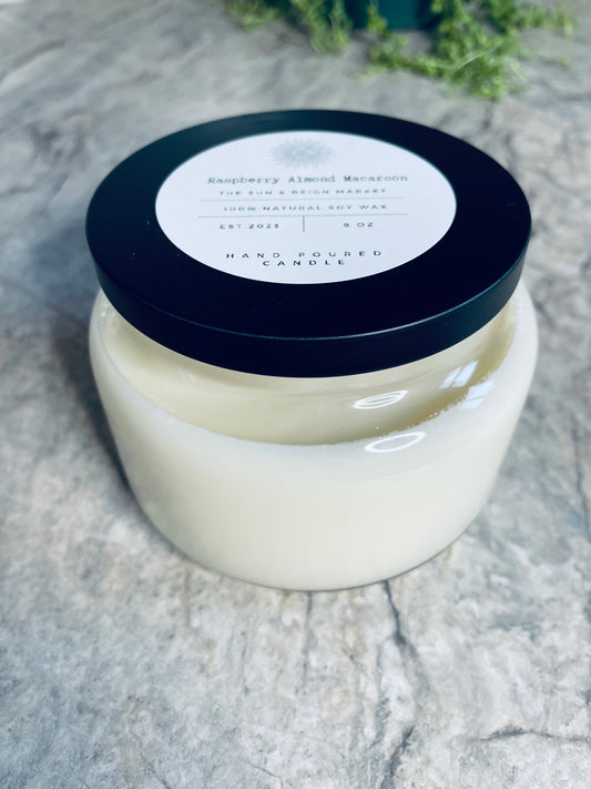 Raspberry Almond Macaroon Soy Wax Candle