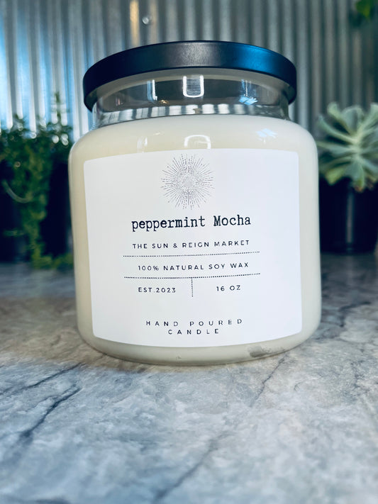 Peppermint Mocha Soy Wax Candle