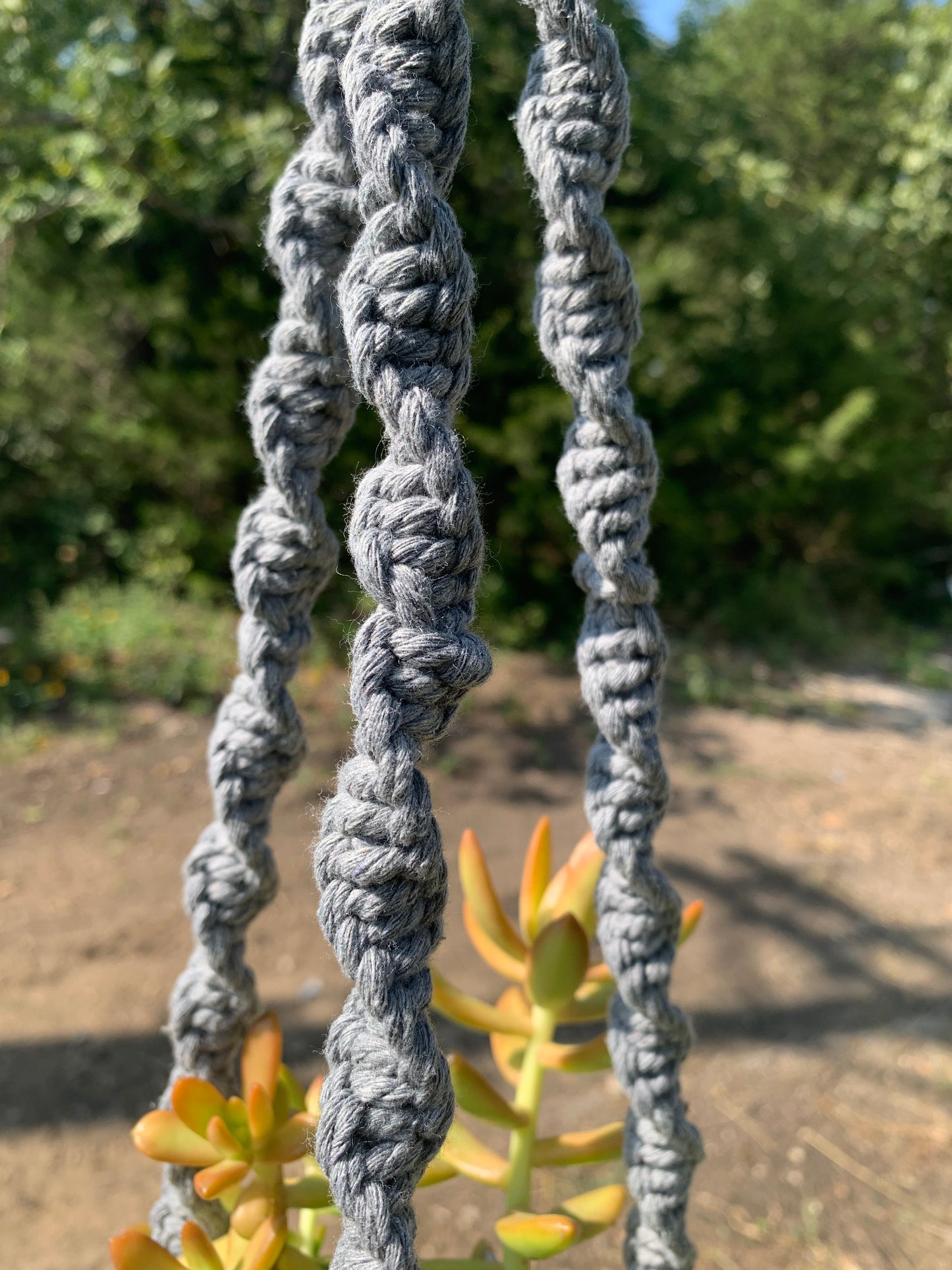 Grey Macrame Plant Hanger