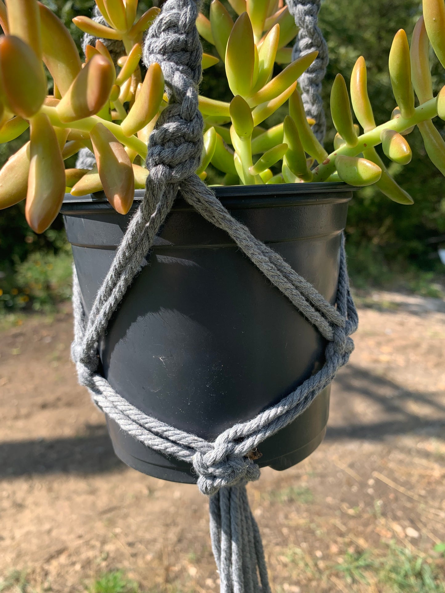 Grey Macrame Plant Hanger