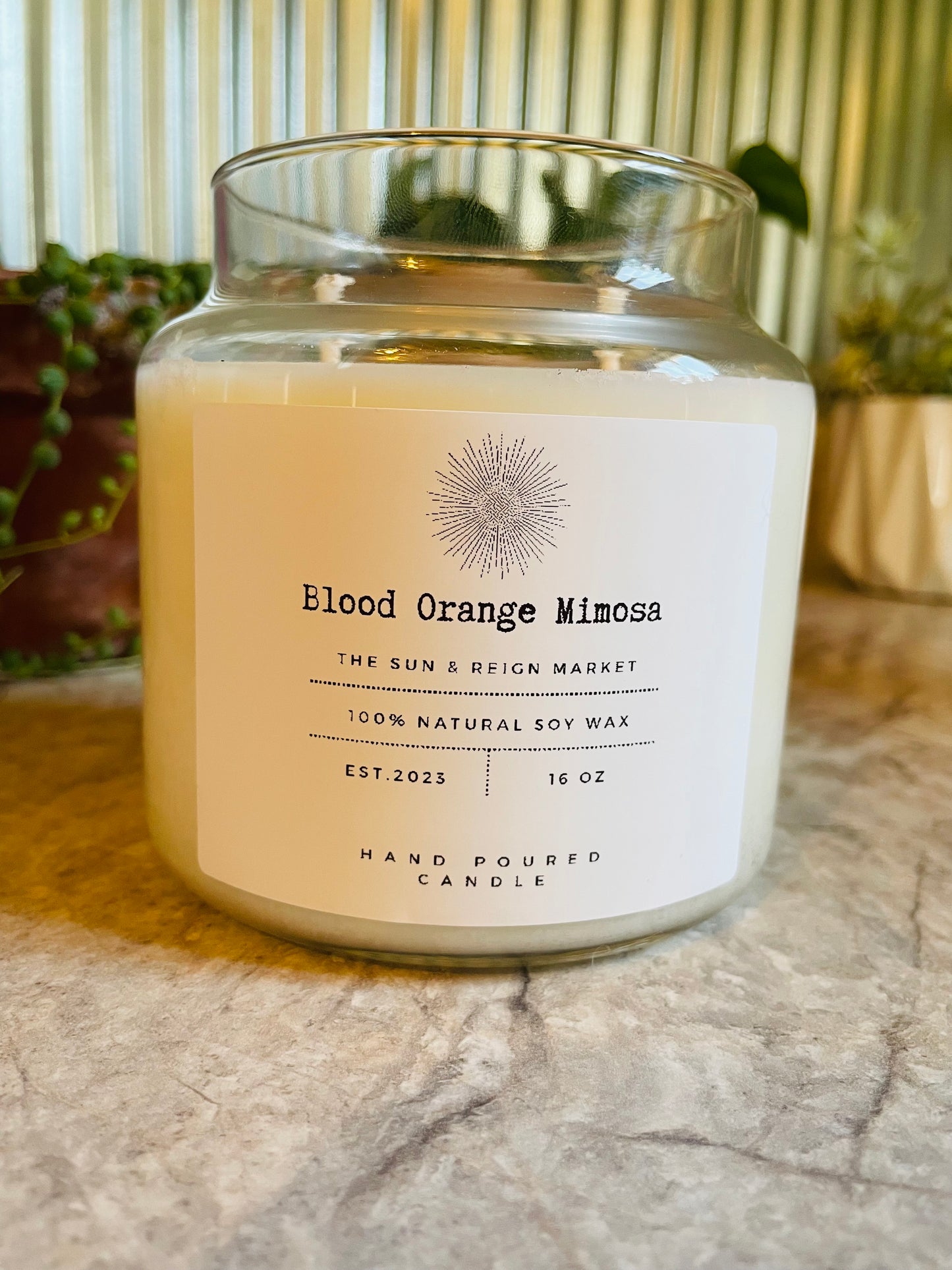 Blood Orange Mimosa Soy Wax Candle