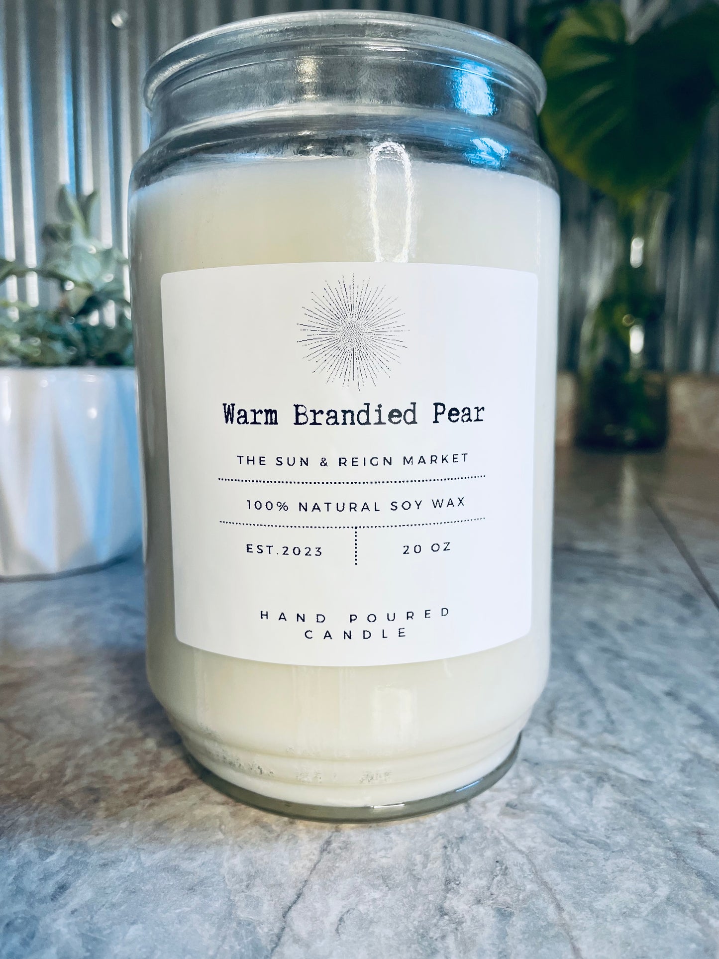 Warm Brandied Pear Soy Wax Candle