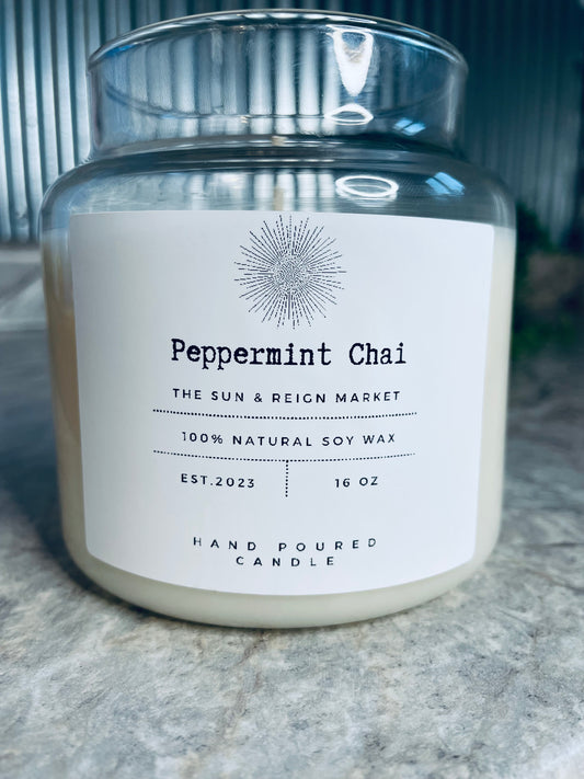 Peppermint Chai Soy Wax Candle