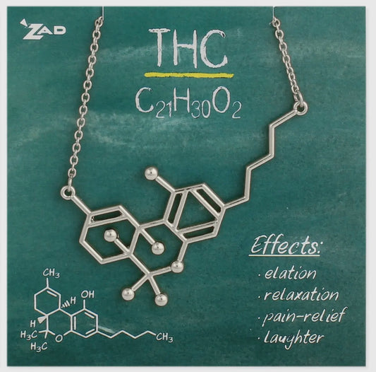 Chemical Reaction THC Molecule Necklace