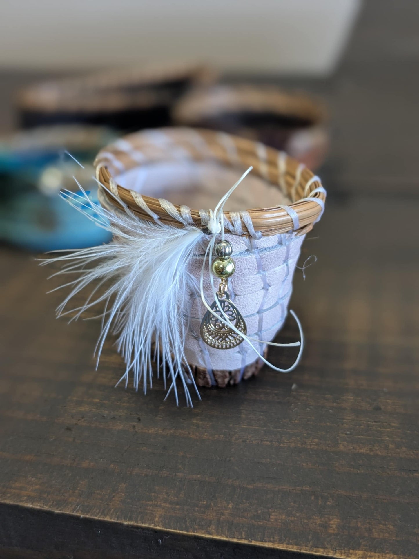 Leather & Pine Needle “Keepers” (Locally Made)