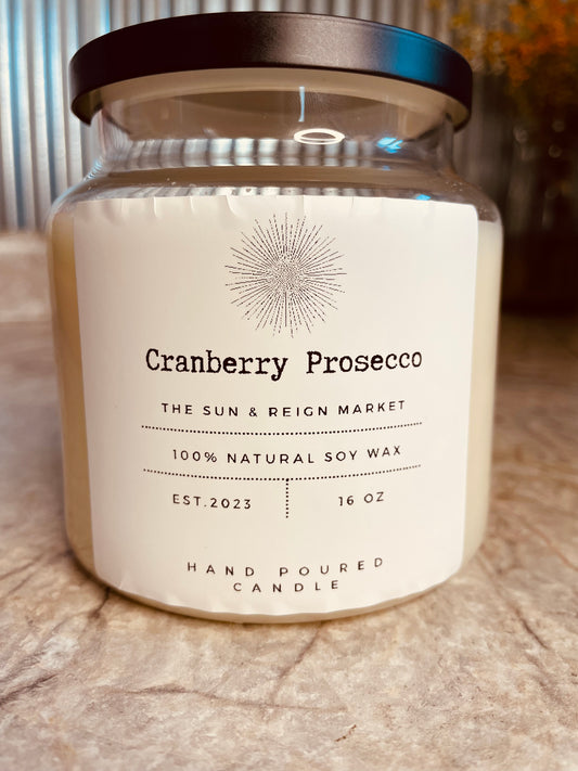 Cranberry Prosecco Soy Wax Candle