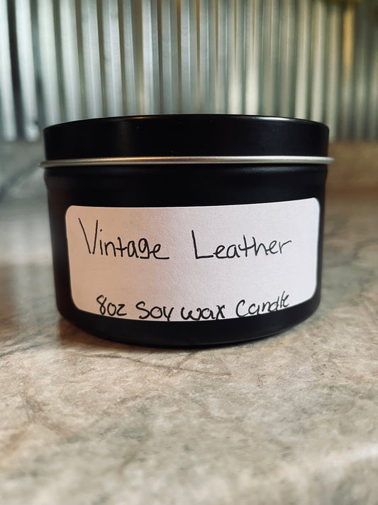 Vintage Leather Soy Wax Candle