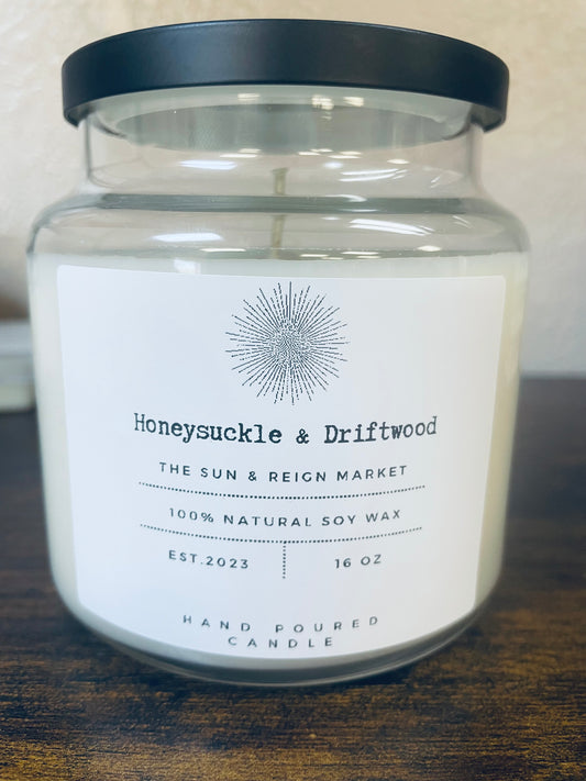 Honeysuckle & Driftwood Soy Wax Candle
