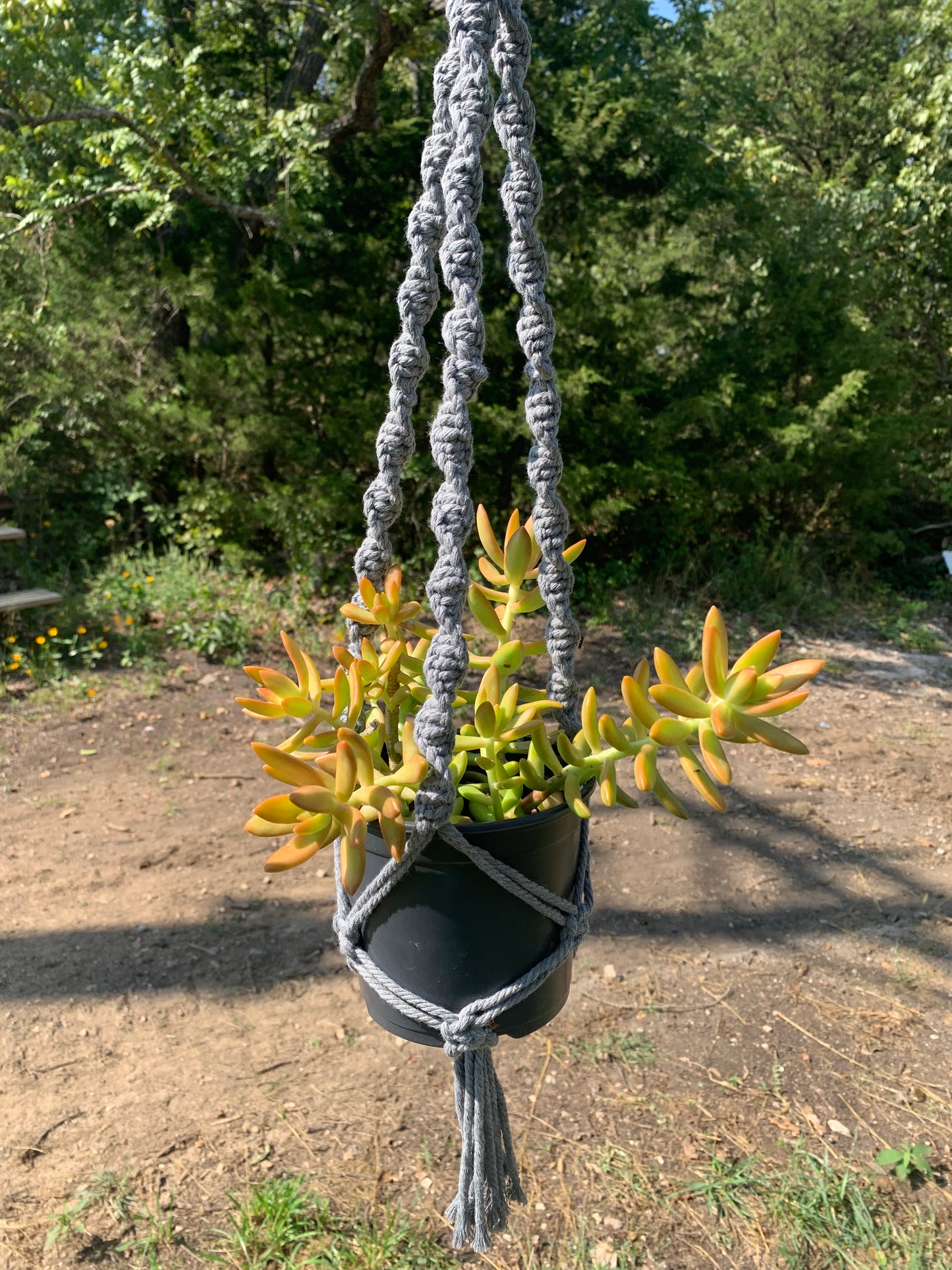 Grey Macrame Plant Hanger