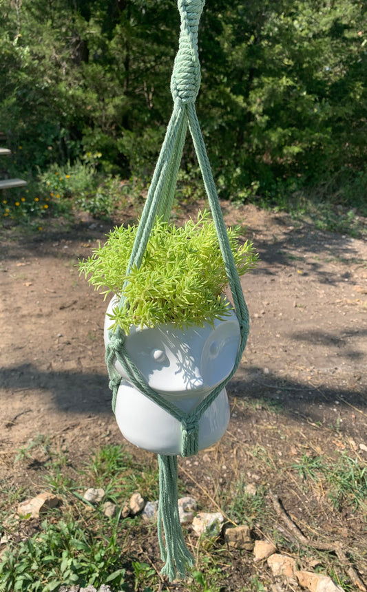 Sage Green Macrame Plant Hanger