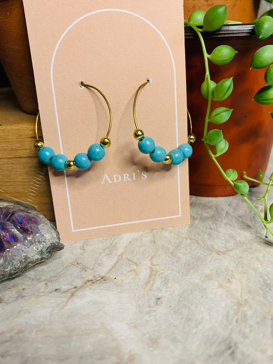 Turquoise hoop earrings